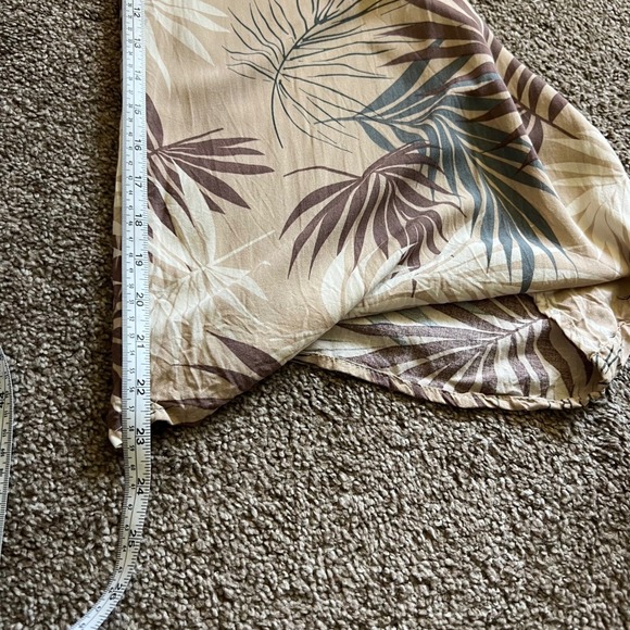 Final Touch Palm Print Jumpsuit Wide Leg‎ Spaghetti Strap Tan Size L - Picture 5 of 12